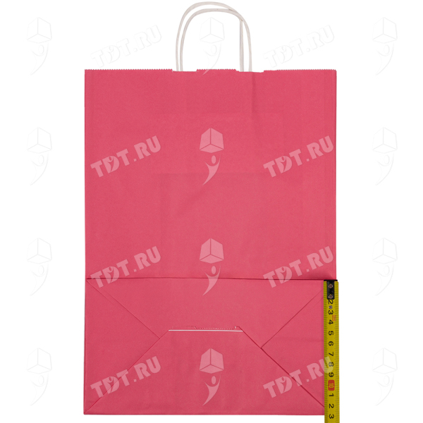 Крафт пакет с крученой ручкой «Розовый», 80 г/м², 25*11*32 см