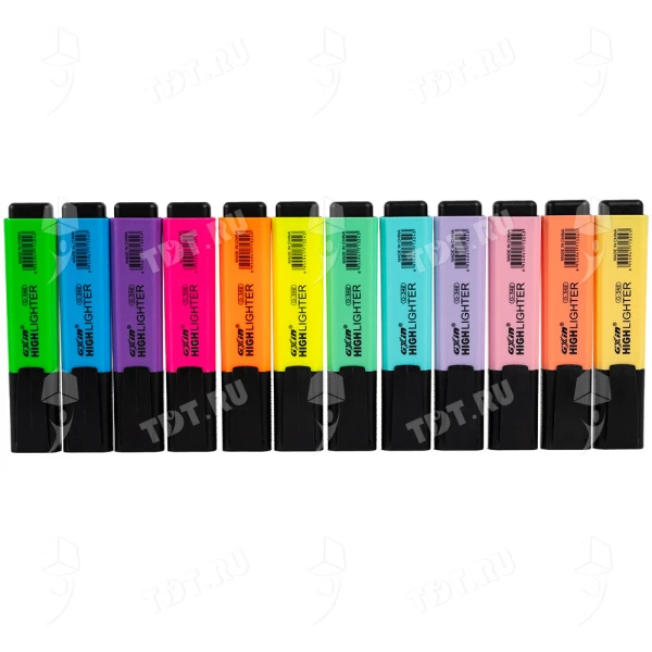 Текстовыделитель Gxin Highlighter G-342, набор 6A+6D цветов, 2-5 мм, 12 шт./уп.