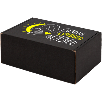 Подарочная коробка «Самой лучшей маме», черная, 210*150*90 мм