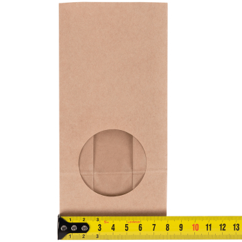 Крафт пакет с круглым окном, однослойный, 50 г/м², 8*5*17 см Крафт пакет с круглым окном, однослойный, 50 г/м², 8*5*17 см