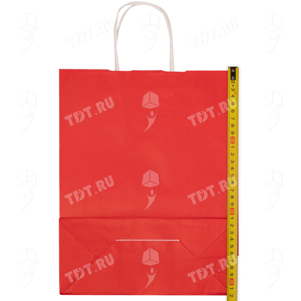 Крафт пакет с крученой ручкой «Красный», 80 г/м², 25*11*32 см