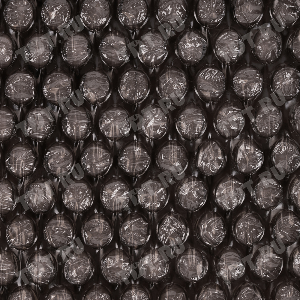 Воздушно пузырьковая пленка, 50*0.6 м «Black bubble», 40 г/м², чёрная, двухслойная