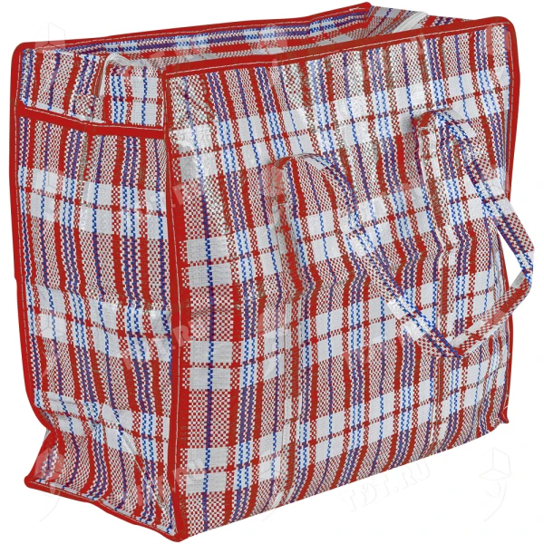 Сумка однослойная хозяйственная, 90 л, 60*30*50 см, красно-синяя