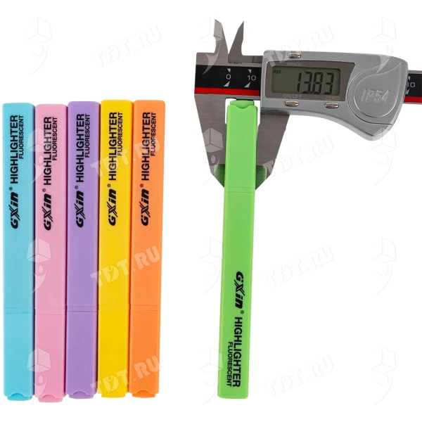 Текстовыделитель Gxin Highlighter G-343, набор 6 неон-цветов, 1-5 мм, 6 шт./уп.