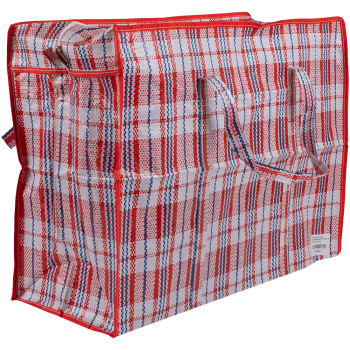 Сумка однослойная хозяйственная, 68 л, 60*25*45 см, красно-синяя