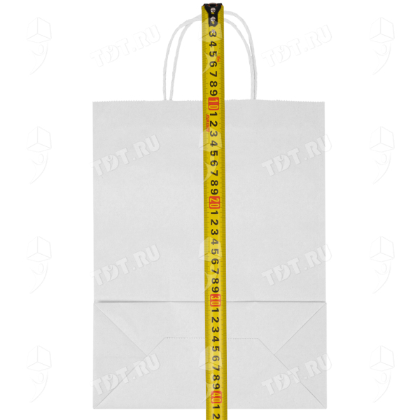 Белый пакет с крученой ручкой, 80 г/м², 24*11*32 см