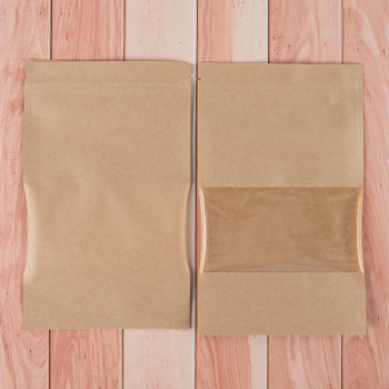 Крафт дой-пак с zip lock, прямоугольное окно 7 см, 13.5*4*22.5 см, 50 шт. Крафт дой-пак с zip lock, прямоугольное окно 7 см, 13.5*4*22.5 см, 50 шт.