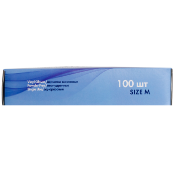 Перчатки виниловые Hans, бело-прозрачные, размер M, 100 шт./уп.