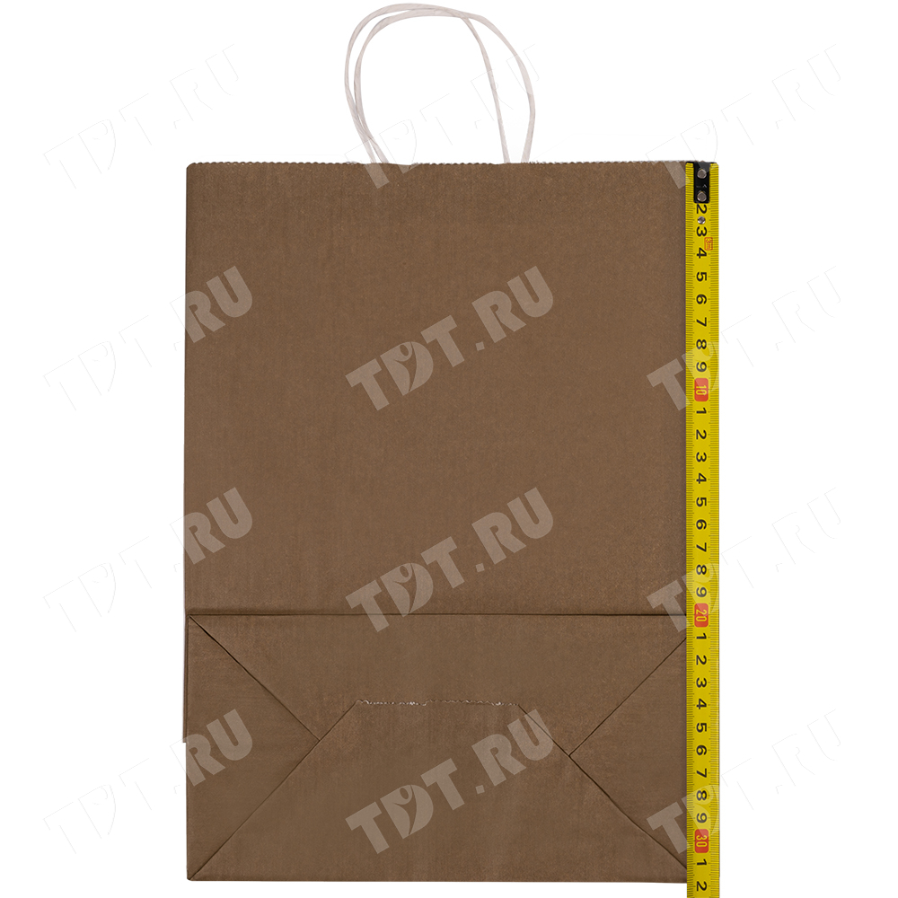 Крафт пакет с крученой ручкой «Капучино», 80 г/м², 25*11*32 см