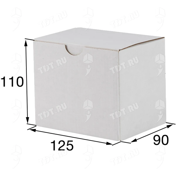 Самосборный короб №241/1, белый, складное дно, 125*90*110 мм, Т-22 Е
