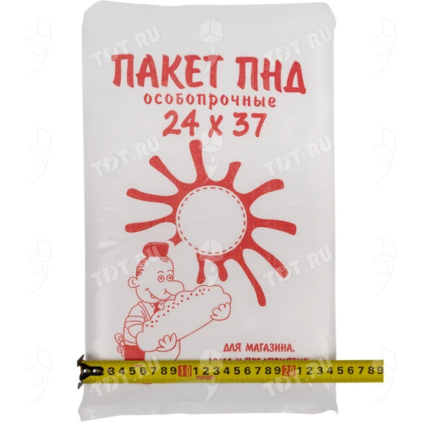 Пакеты фасовочные ПНД в пластах, особопрочные, 24*37см, 14 мкм