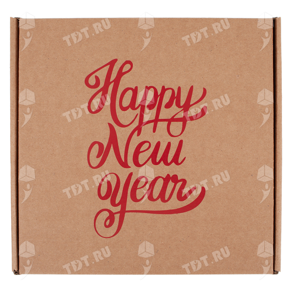 Подарочная коробка «Happy New year», красная, 190*190*80 мм
