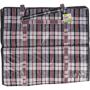 Сумка однослойная хозяйственная, 56 л, 50*25*45 см, чёрно-красная