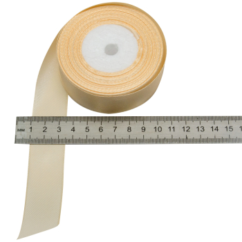 Атласная лента, шампань, 25мм*23м