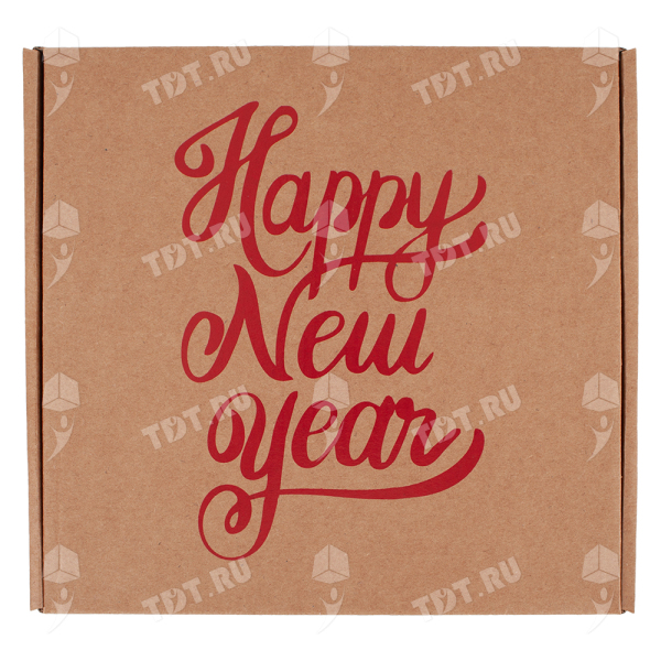Подарочная коробка «Happy New year», красная, 220*220*100 мм