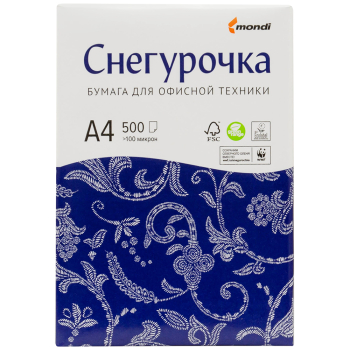Офисная бумага для печати Снегурочка, формат А4, 500 листов/пачка, 80 г/м²