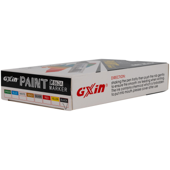 Маркер-краска перманентный Gxin G-862A, черный, 4 мм, 12 шт./уп.