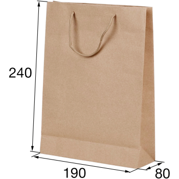 Крафт пакет с веревочной ручкой, 120 г/м², 19*8*24 см