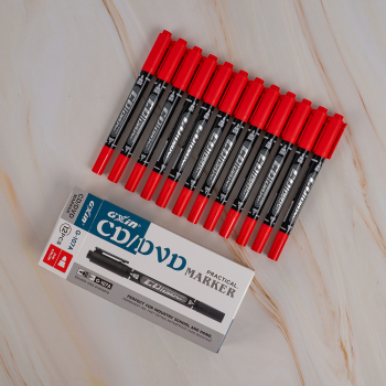 Маркер перманентный Gxin G-107A для CD/DVD, двусторонний, красный, 0.5-1 мм, 12 шт./уп.