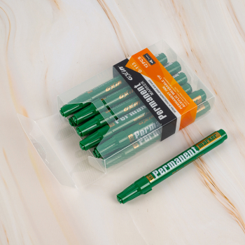 Маркер перманентный Gxin G-113, зеленый, 3 мм, 12 шт./уп.