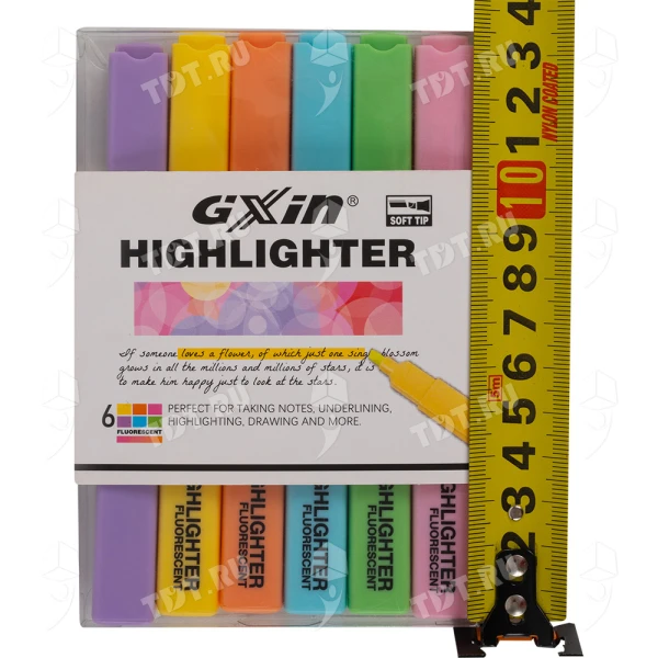Текстовыделитель Gxin Highlighter G-343, набор 6 неон-цветов, 1-5 мм, 6 шт./уп.