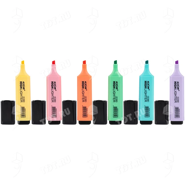 Текстовыделитель Gxin Highlighter G-342, набор 6 пастель-цветов, 2-5 мм, 6 шт./уп.