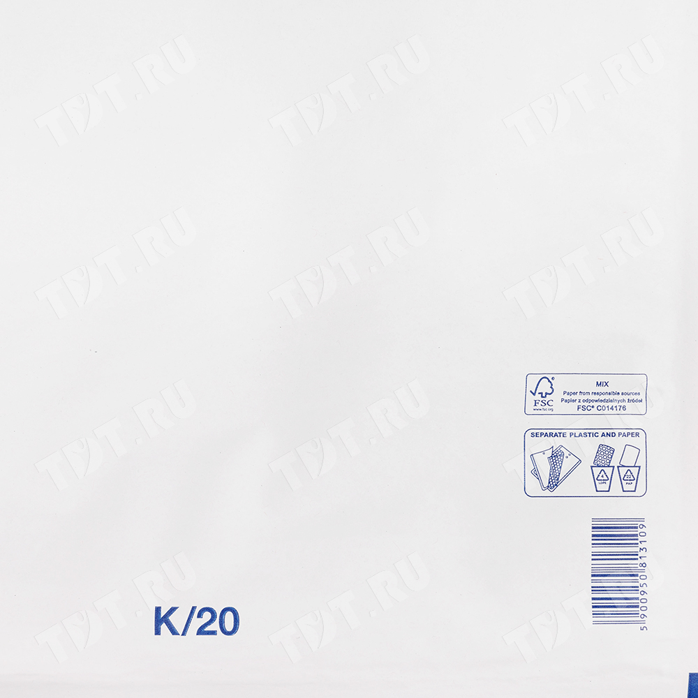 Белый крафт пакет с прослойкой, 37*48 см, K-20 (K/7)