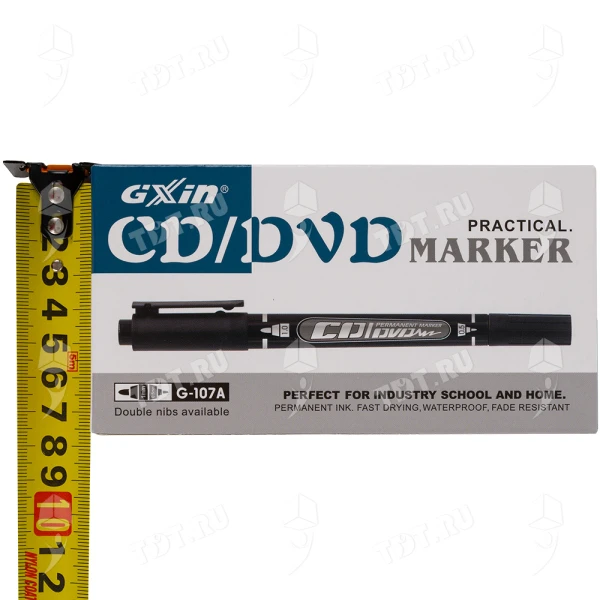 Маркер перманентный Gxin G-107A для CD/DVD, двусторонний, красный, 0.5-1 мм, 12 шт./уп.