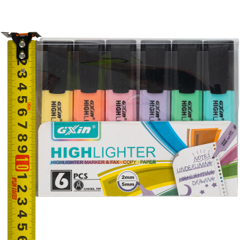 Текстовыделитель Gxin Highlighter G-342, набор 6 пастель-цветов, 2-5 мм, 6 шт./уп.