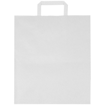 Белый пакет с плоской ручкой, 80 г/м², 32*18*32 см