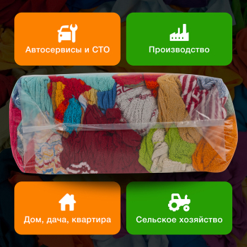 Махровая ветошь, цветная, 10 кг