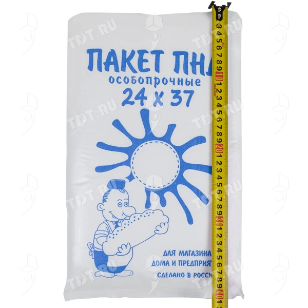 Пакеты фасовочные ПНД в пластах, особопрочные, 24*37см, 10 мкм