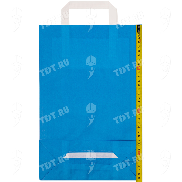 Крафт пакет с плоской ручкой «Синий», 80 г/м², 24*10*37 см