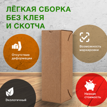 Картонная коробка для бутылки №95, 100*100*310 мм, Т-24 В