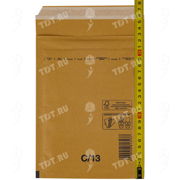 Бурый крафт пакет с прослойкой, 17*22 см, C-13-G (С/0)
