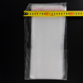 Прозрачный БОПП пакет с клеевым клапаном, 27*12 см, 100 шт.