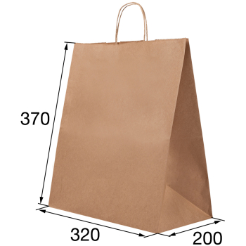 Крафт пакет с крученой ручкой, 70 г/м², 32*20*37 см Крафт пакет с крученой ручкой, 70 г/м², 32*20*37 см