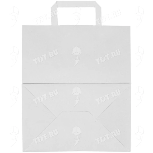 Белый пакет с плоской ручкой, 80 г/м², 24*14*28 см