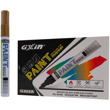 Маркер-краска перманентный Gxin G-862A, золотой, 4 мм, 1 шт.