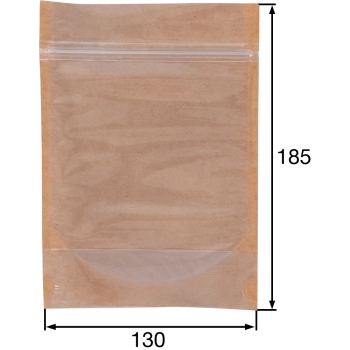 Крафт дой-пак с zip lock и окошком, 13*15+3.5 см, 100 шт. Крафт дой-пак с zip lock и окошком, 13*15+3.5 см, 100 шт.