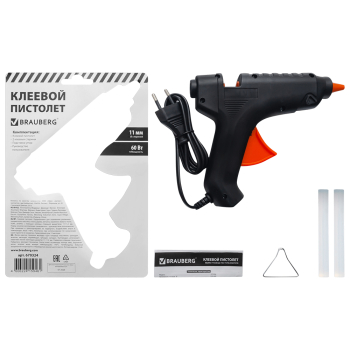 Клеевой пистолет горячего плавления Brauberg, 1.1см, 60W