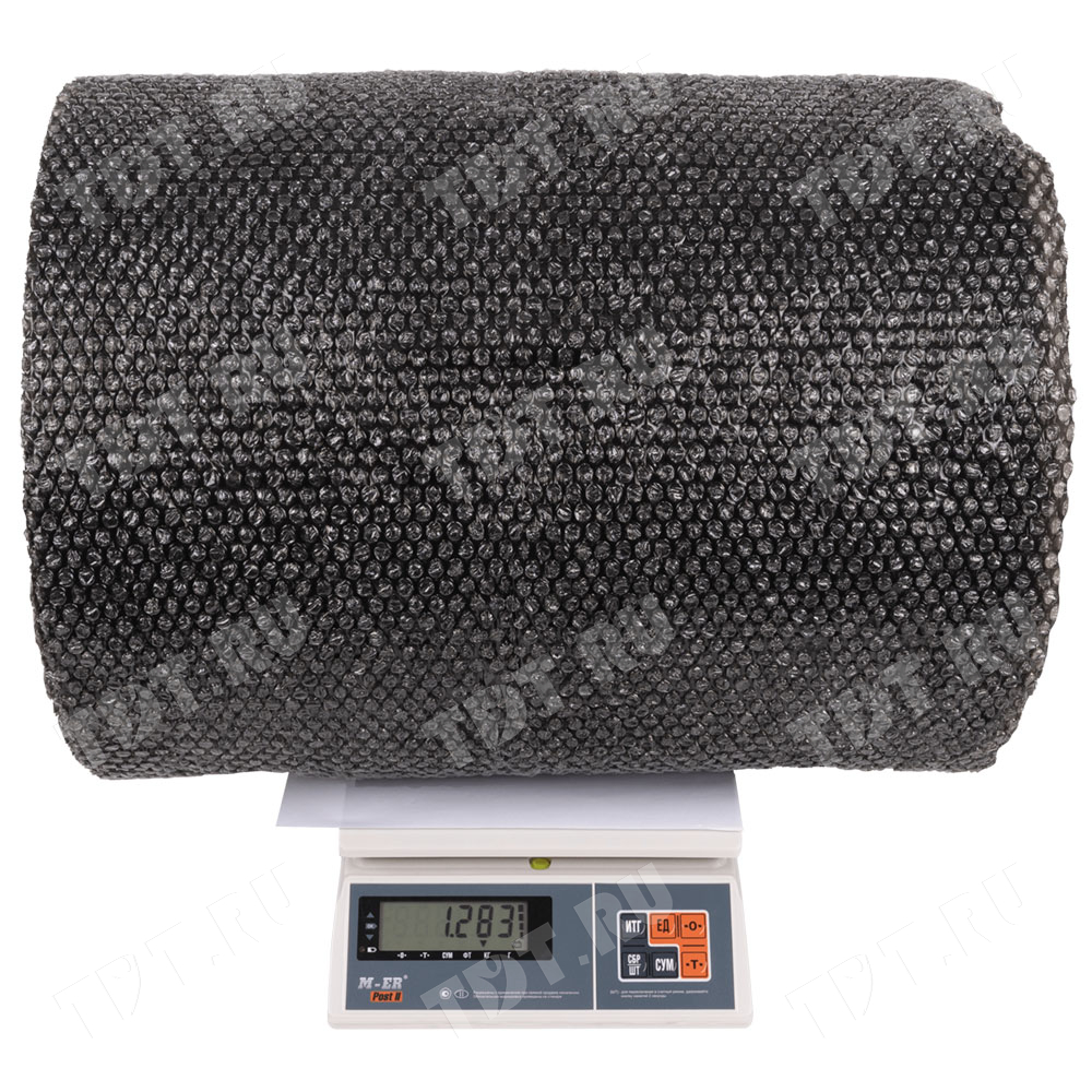 Воздушно пузырьковая пленка, 50*0.6 м «Black bubble», 40 г/м², чёрная, двухслойная