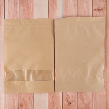 Крафт дой-пак с zip lock, прямоугольное окно 4 см, 20*4.5*30 см, 50 шт. Крафт дой-пак с zip lock, прямоугольное окно 4 см, 20*4.5*30 см, 50 шт.