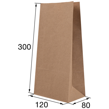 Крафт пакет без ручек, 70 г/м², 12*8*30 см Крафт пакет без ручек, 70 г/м², 12*8*30 см