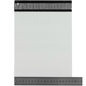 Курьер-пакет белый без печати, без кармана, 190*240+40 мм, 50 мкм, 100 шт.