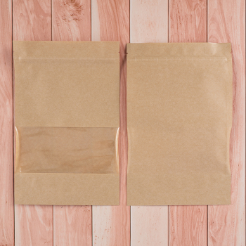 Крафт дой-пак с zip lock, прямоугольное окно 7 см, 16*4.5*25 см, 50 шт. Крафт дой-пак с zip lock, прямоугольное окно 7 см, 16*4.5*25 см, 50 шт.