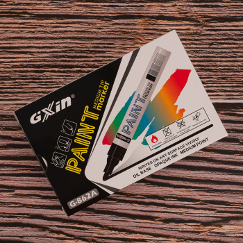 Маркер-краска перманентный Gxin G-862A, золотой, 4 мм, 12 шт./уп.