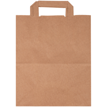 Крафт пакет с плоской ручкой, 70 г/м², 26*15*35 см