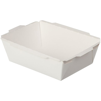 Контейнер «Crystal Box» с прозрачной крышкой, белый, 400 мл, 145*95*45 мм, 50 шт.