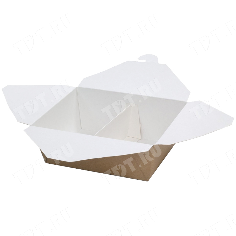 Контейнер с клапанами «Fold Box», крафт, 1400 мл, 176*150*65 мм, 45 шт.